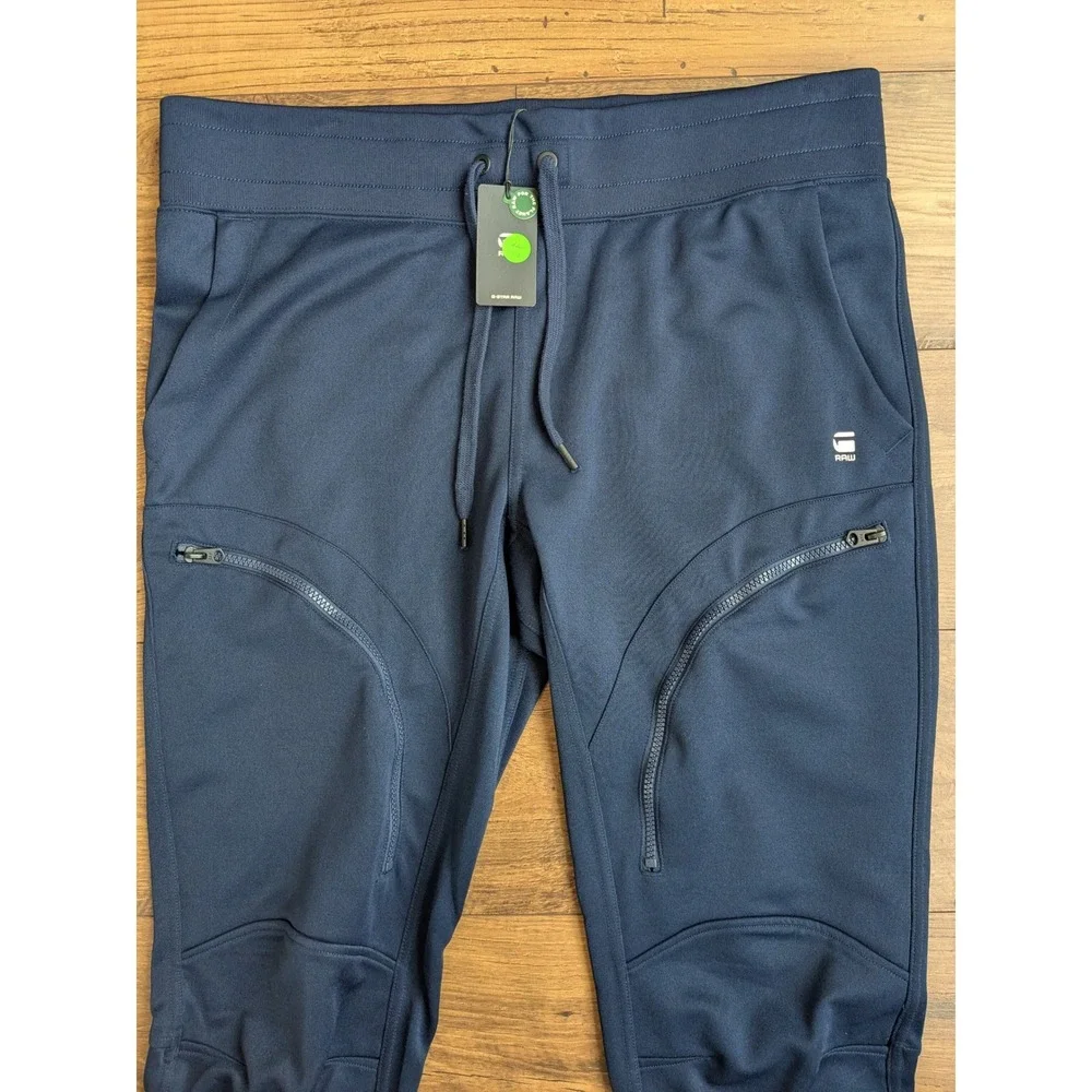 NWT $150 G-Star‎ Raw Mens Air Defence Zip 3D Slim Sweat Pants Navy